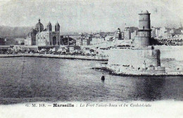 13 -  MARSEILLE -  Le  Fort Saint Jean Et La Cathedrale - Unclassified