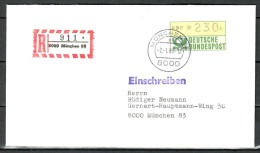 MiNr. ATM 1.1, Ersttagsbrief, Portoger. E-Brief In München, B-2119 - Timbres De Distributeurs [ATM]