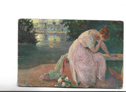 CPA   ,ALLEMANDE  FEMME - Paintings