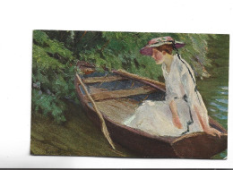 CPA   ,ALLEMANDE  FEMME IM BOOT (voir Timbres) - Peintures & Tableaux