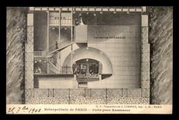 75 - PARIS - METROPOLITAIN - PROJET DE L'ENTREPRISE L. CHAGNAUD - PUITS POUR ASCENSEUR - Pariser Métro, Bahnhöfe