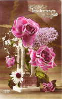 *CPA - Tendresse - Bouquet De Roses Et Lilas - Flores