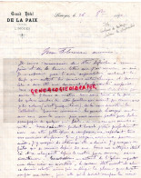 Delcampe - 87- LIMOGES- ISLE-RARE LETTRE COMTESSE DE LESTERPS CHATEAU DE LA CHABROULIE 1896- GRAND HOTEL DE LA PAIX - Documenti Storici