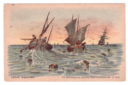 PECHE MARITIME Le Hareng Aux Grands Rets Flottants (mer Du Nord) (carte Animée) - Pêche