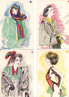 MODE 12 CARTES NEUVES - DESSIN DE CAROLE -TIRAGE 500 EXEMPLAIRES - Moda