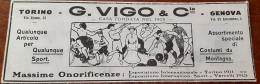 Pubblicità G. Vigo & C. Abbigliamento Sportivo (1915) - Publicités