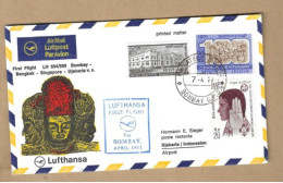 Los Vom 24.05   Luftpost- Briefumschlag Aus Bombay Naxh Djakarta 1971 - Covers & Documents