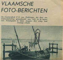 Zeebrugge   Vissersboot      ( Origineel Knipsel Zondagsvriend 1936 ) - Non Classés