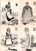 FOLKLORE 7 CARTES NEUVES COSTUMES DES PROVINCES - Kostums