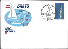 Latvia The Great Columbus Race Yachts Sailing Cover 1992 - Voile