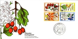 Berlin Poste Obl Yv:568/571 Bienfaisance Feuilles Fleurs Fruits Des Bois (TB Cachet à Date) Fdc 11-10-1979 - 1971-1980