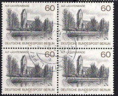 Berlin Poste Obl Yv:546 Mi:580 Alt-Lichtenrade (Beau Cachet Rond) Bloc De 4 - Used Stamps