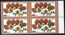 Berlin Poste N** Yv:568 Mi:607 Für Die Wohlfahrtspflege Lärche Bloc De 4 Bord De Feuille - Unused Stamps