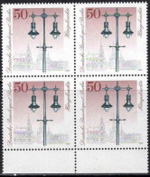 Berlin Poste N** Yv:565 Mi:605 Hängeleuchte Reverbère à Gaz Bloc De 4 Bord De Feuille - Unused Stamps