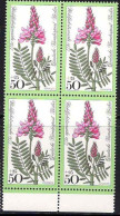 Berlin Poste N** Yv:520 Mi:558 Esparsette Onobrychis Viciaefolia Bloc De 4 Bord De Feuille - Unused Stamps