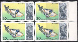 Berlin Poste N** Yv:514 Mi:552 Rhinecanthus Aculeatus Bloc De 4 Bord De Feuille - Unused Stamps