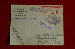 Signed Stephen Smith 1935 On Front & Back Sikkim Rocketgram Despached By The Maharajah - Escalada