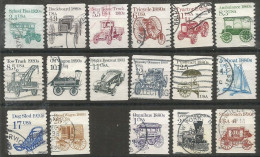 USA 1985/87 Transportation Series SC.#2123/2228 Cpl 17v Set In VFU / Good Used  Condition - Usados