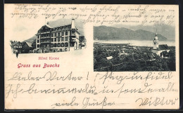 AK Buochs, Ortsansicht Und Hotel Krone  - Buochs