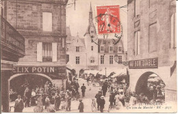 LIBOURNE (33) Un Coin Du Marché En 1917 (Belle Animation) - Libourne