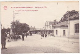 51 - CHALONS-sur-MARNE - Années 20 - La Gare De L'Est (Voiture, Calèches) - Châlons-sur-Marne