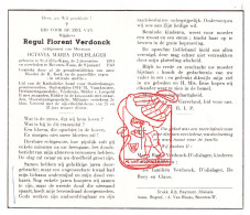 DP Regul Florent Verdonck ° Sint-Gillis-Waas 1894 † Beveren Waas 1960 X Octavia D'Olislager // De Boey Claus - Images Religieuses