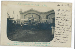 Carte Photo Exposition De Lyon 1914 Devant Le Pavillon Allemand D'un Aéroplane Allemand Criblé De Balles Française (69) - Sonstige & Ohne Zuordnung