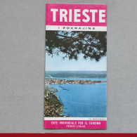 TRIESTE - ITALY, Vintage Tourism Brochure + Map, Prospect, Guide, Yugoslav Language, (pro4) - Dépliants Touristiques