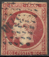 NAPOLEON N°17 A 80c Carmin Foncé Oblitéré Losange PC 3710 - 1853-1860 Napoleon III