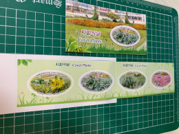 Korea Stamp 2024 Cover Plant Butterfly Booklet Imperf Honeybee Mushrooms In Egg Shapes - Korea, North