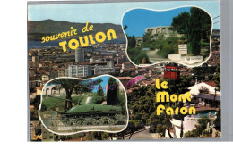 TOULON 83 - Souvenir Le Mont Faron Char Tank Télécabine Rouge - Toulon