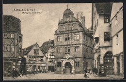 AK Gemünden A. Main, Strasse Am Marktplatz Mit Rathaus  - Gemünden