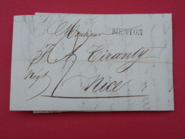 FRANCE  LETTRE  1835  MENTON A NICE    ++ AFF. INTERESSANT+DP14 - 1801-1848: Precursors XIX