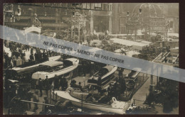 BATEAUX - EXPOSITION DE CANOTS AUTOMOBILES PARIS 1910 - CARTE PHOTO ORIGINALE - Sonstige & Ohne Zuordnung