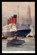 BATEAUX - PAQUEBOT CUNARD R.M.S. AQUITANIA - CARTE ILLUSTREE - Dampfer