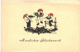 CPA Carte Postale Vierge  Germany  Herzlichen Glückwunsch Trois Nains Jouant De La Musique    VM81123ok - Otros & Sin Clasificación