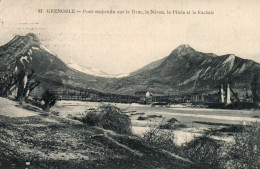 CPA 38 - GRENOBLE (Isère) - 83. Pont Suspendu Sur Le Drac, Le Néron, Le Pinéa Et Le Rachais - Grenoble