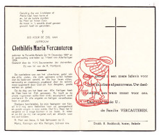 DP Juff. Clothildis Maria Vercauteren ° Puivelde Belsele Sint-Niklaas 1887 † 1954 - Images Religieuses