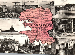 CPSM GF 29 - Carte Du FINISTERE  (Finistère) - Multivues - Autres & Non Classés