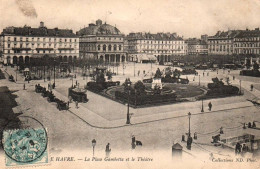 CPA 76 - LE HAVRE (Seine Maritime) - La Place Gambetta Et Le Théâtre - Ohne Zuordnung