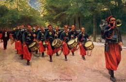 CPA Militaria - Les Zouzous (défilé De Zouaves) - Pub Martin Gay - Regimientos