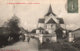 CPA 27 - Notre-Dame Du VAUDREUIL  (Eure) - L'Eglise Et Le Route - Altri & Non Classificati