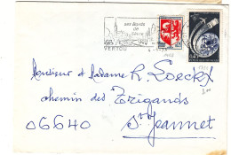 France - Lettre De 1973 - Oblit Vertou - Exp Vers St Jeannet - Armoiries - Congrès IPTT - Cachet Roquefort Les Pins - - Cartas & Documentos