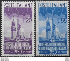 1950 Italia Radiodiffusione 2v. MNH Sassone N. 623/24 - 1946-60: Nuovi