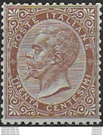 1863-65 Italia VE II 30c. Bruno Torino MNH Sassone N. T19 - Sonstige & Ohne Zuordnung