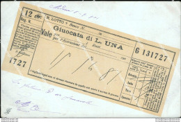 Bv482 Cartolina   Biglietto Giocata Di Lire Una Lotto - Unclassified