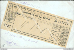 Bv482 Cartolina   Biglietto Giocata Di Lire Una Lotto - Sin Clasificación