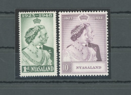 1948 Nyasaland Protectorate - Stanley Gibbons N. 161/62 - Royal Silver Wedding - MNH** - Otros & Sin Clasificación