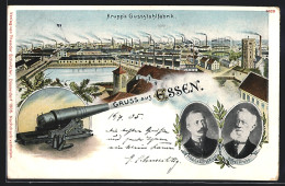 AK Essen, Krupp`s Gussstahlfabrik, Friedrich Alfred Krupp Und Alfred Krupp Im Porträt  - Essen