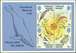 FALKLAND ISLS. 1984 NATURE PRESERVATION S/S OF 4, MARINE LIFE** - Mundo Aquatico